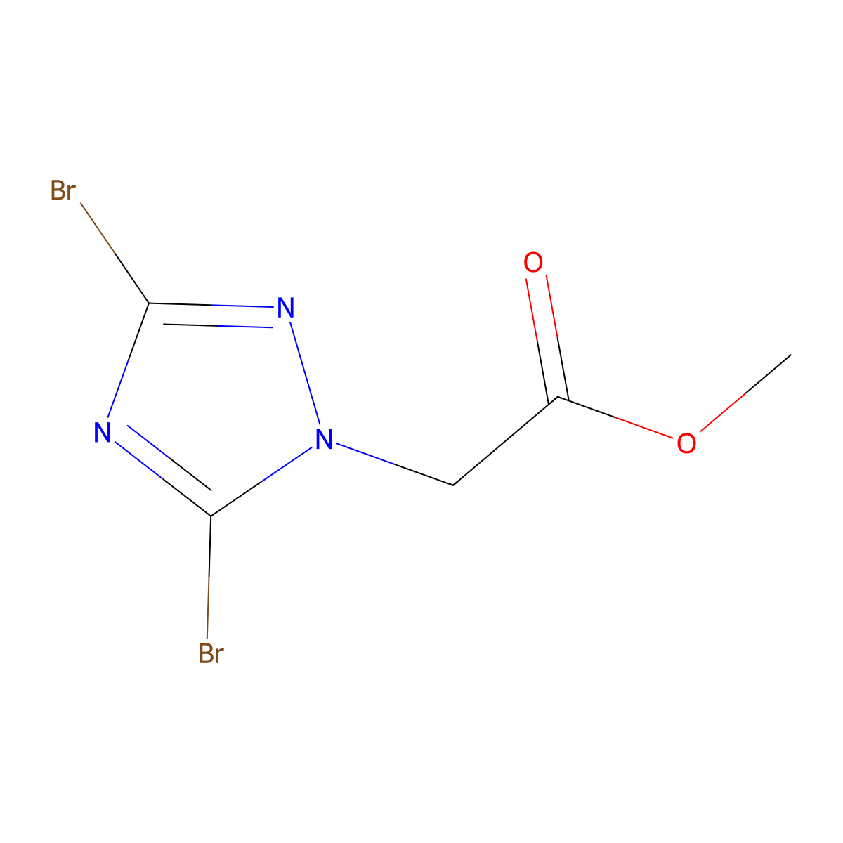 methyl (3,5-dibromo-1H-1,2,4-triazol-1-yl)acetate molecular structure, CAS 1240572-21-7
