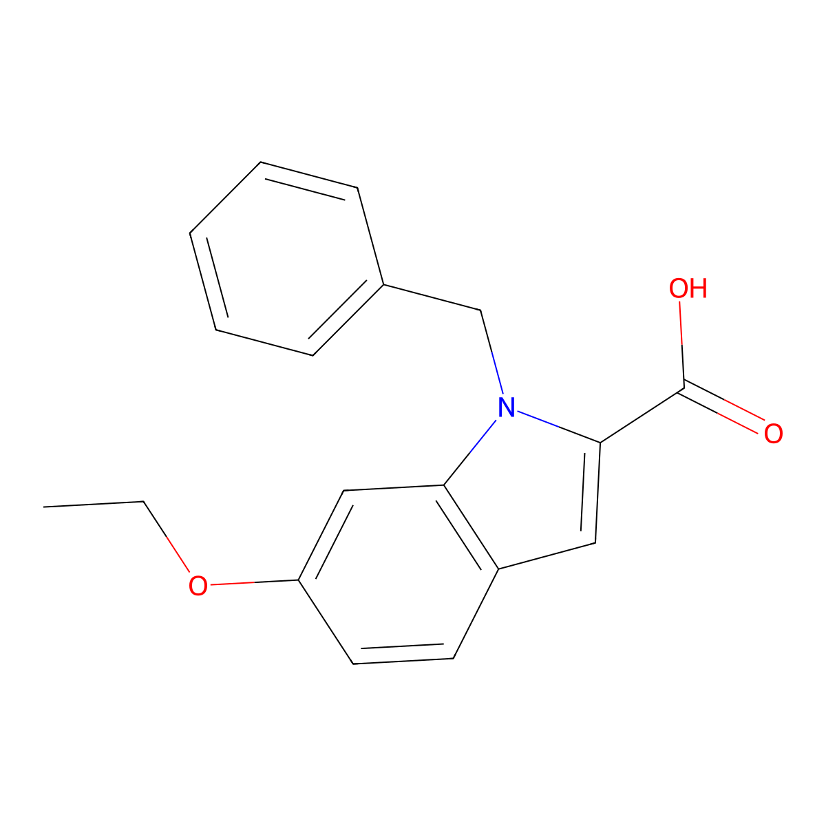 1-Benzyl-6-ethoxy-1H-indole-2-carboxylic acid molecular structure, CAS 1240572-24-0