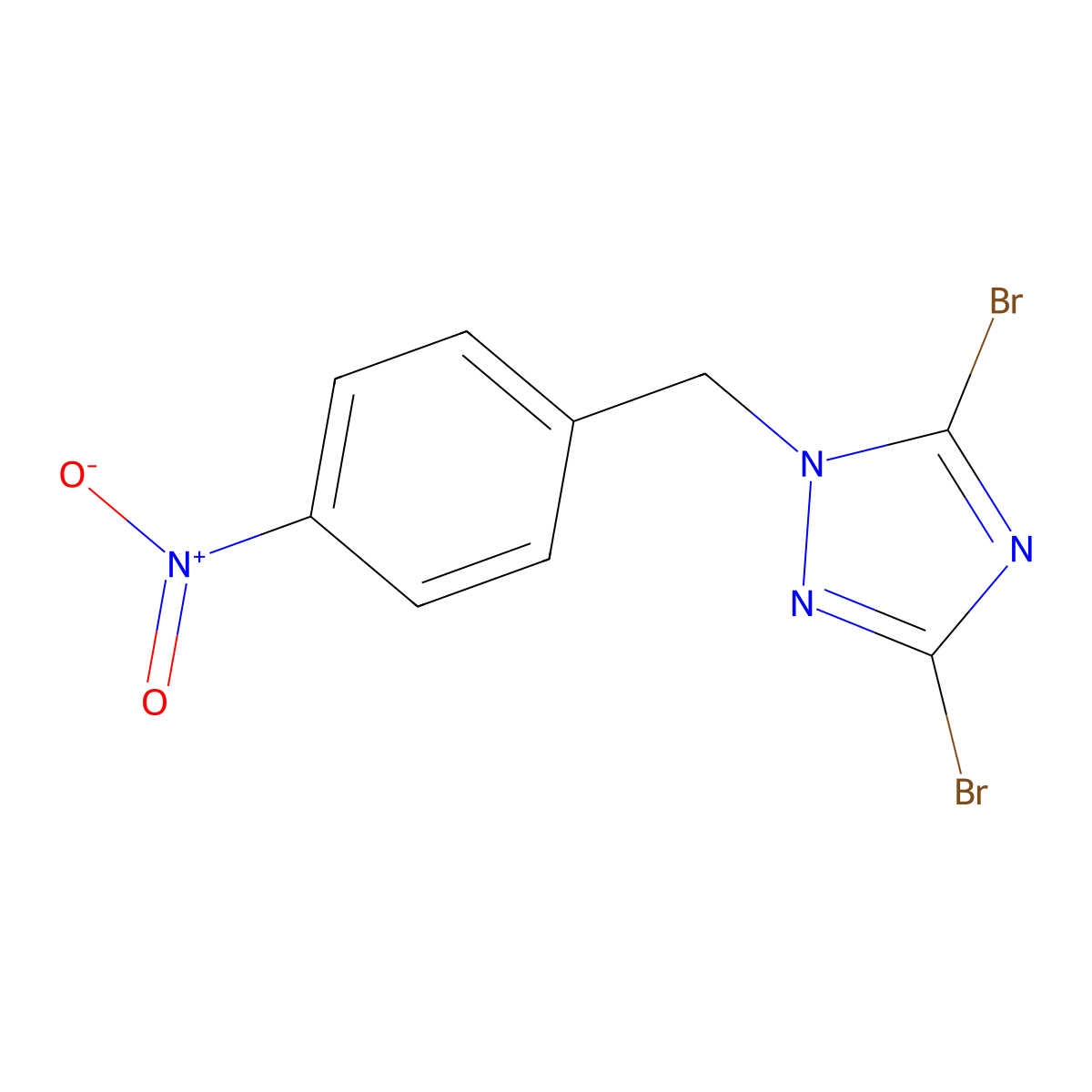 3,5-Dibromo-1-[(4-nitrophenyl)methyl]-1H-1,2,4-triazole molecular structure, CAS 1240572-27-3