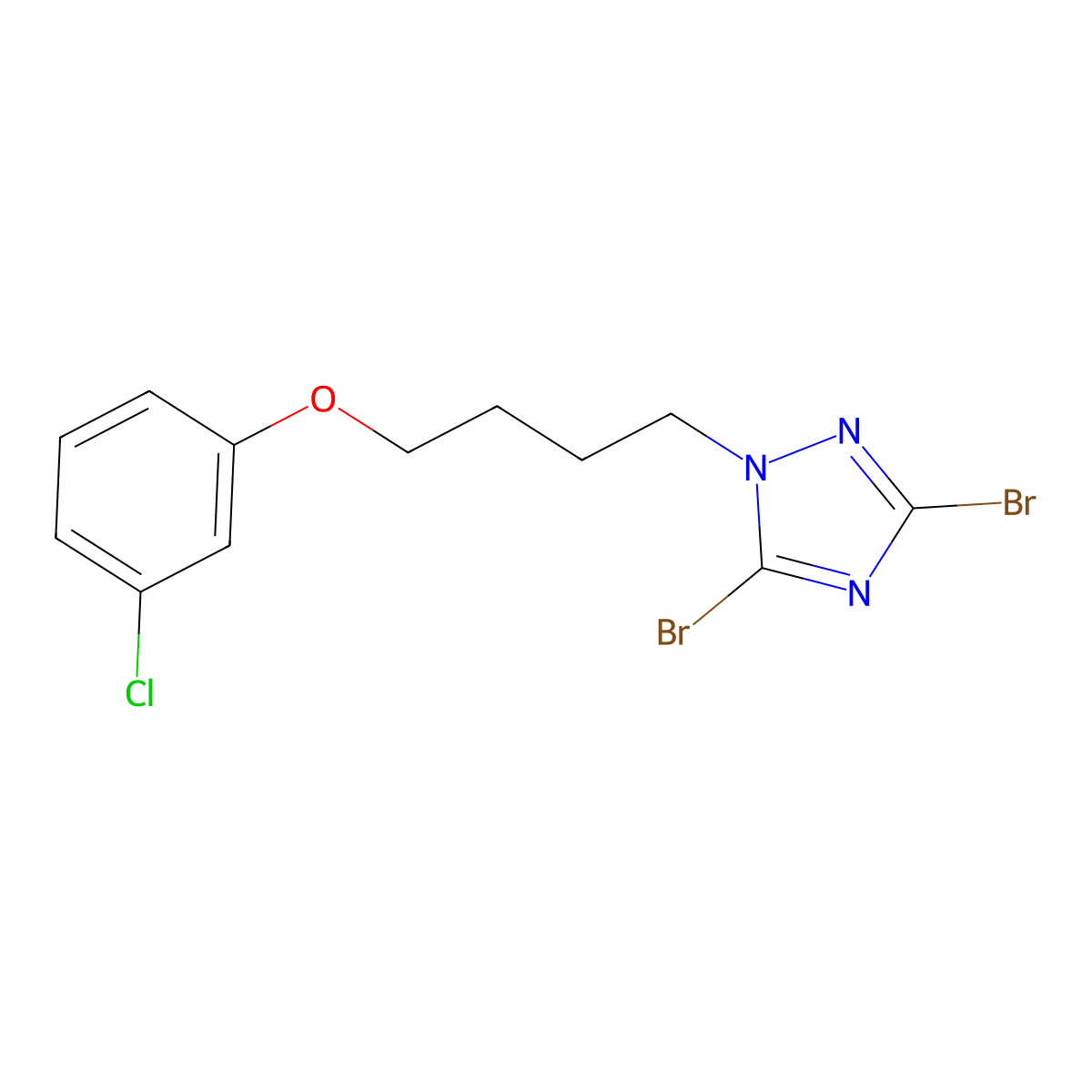 3,5-Dibromo-1-[4-(3-chlorophenoxy)butyl]-1H-1,2,4-triazole molecular structure, CAS 1240572-29-5