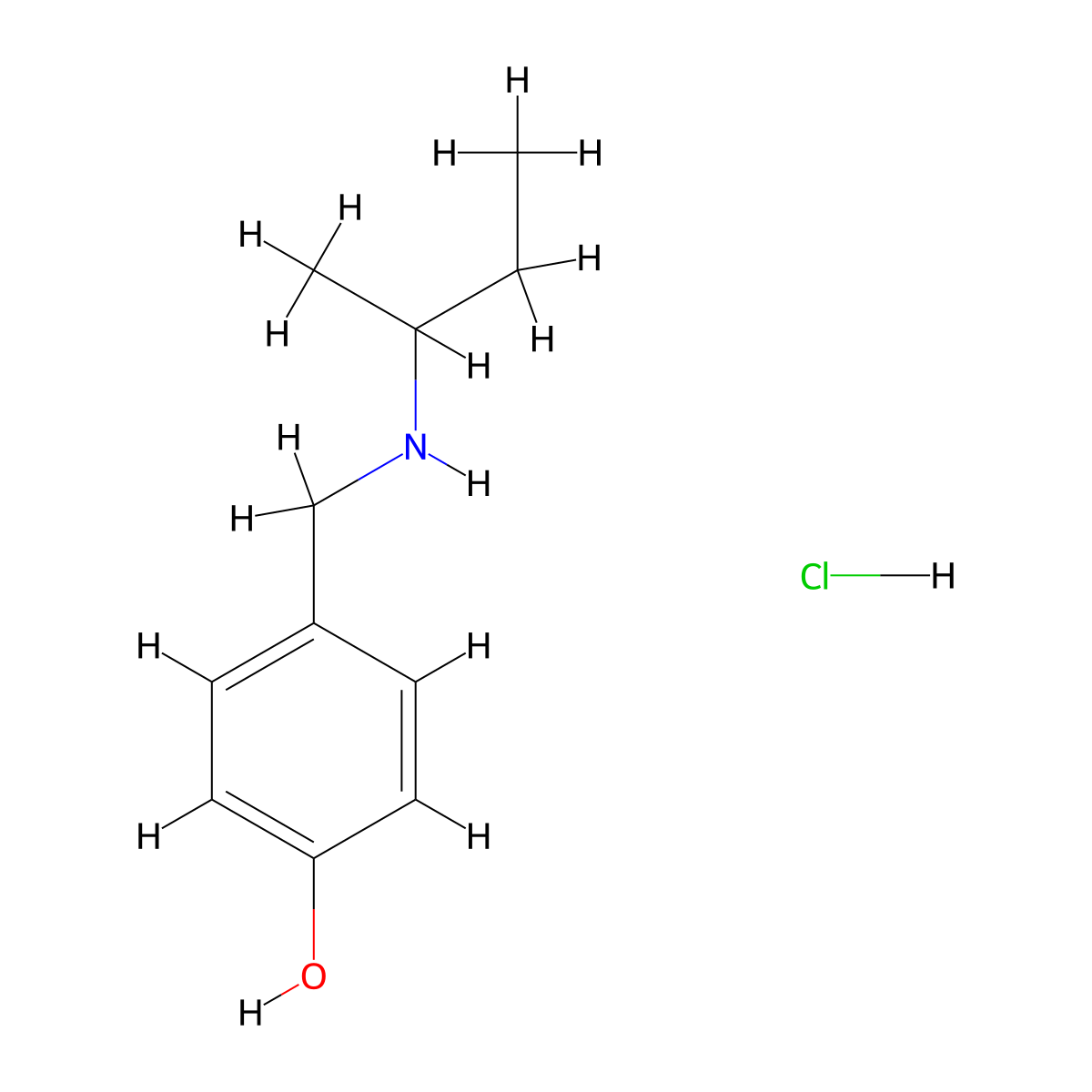 4-{[(Butan-2-yl)amino]methyl}phenol hydrochloride molecular structure, CAS 1240572-30-8