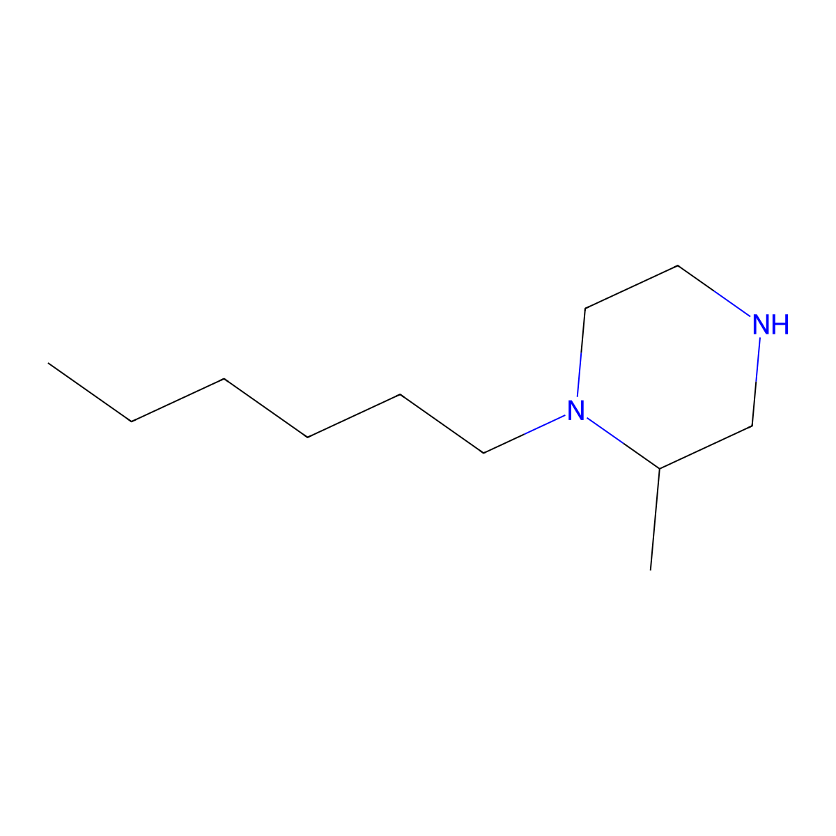 1-Hexyl-2-methylpiperazine molecular structure, CAS 1240572-39-7