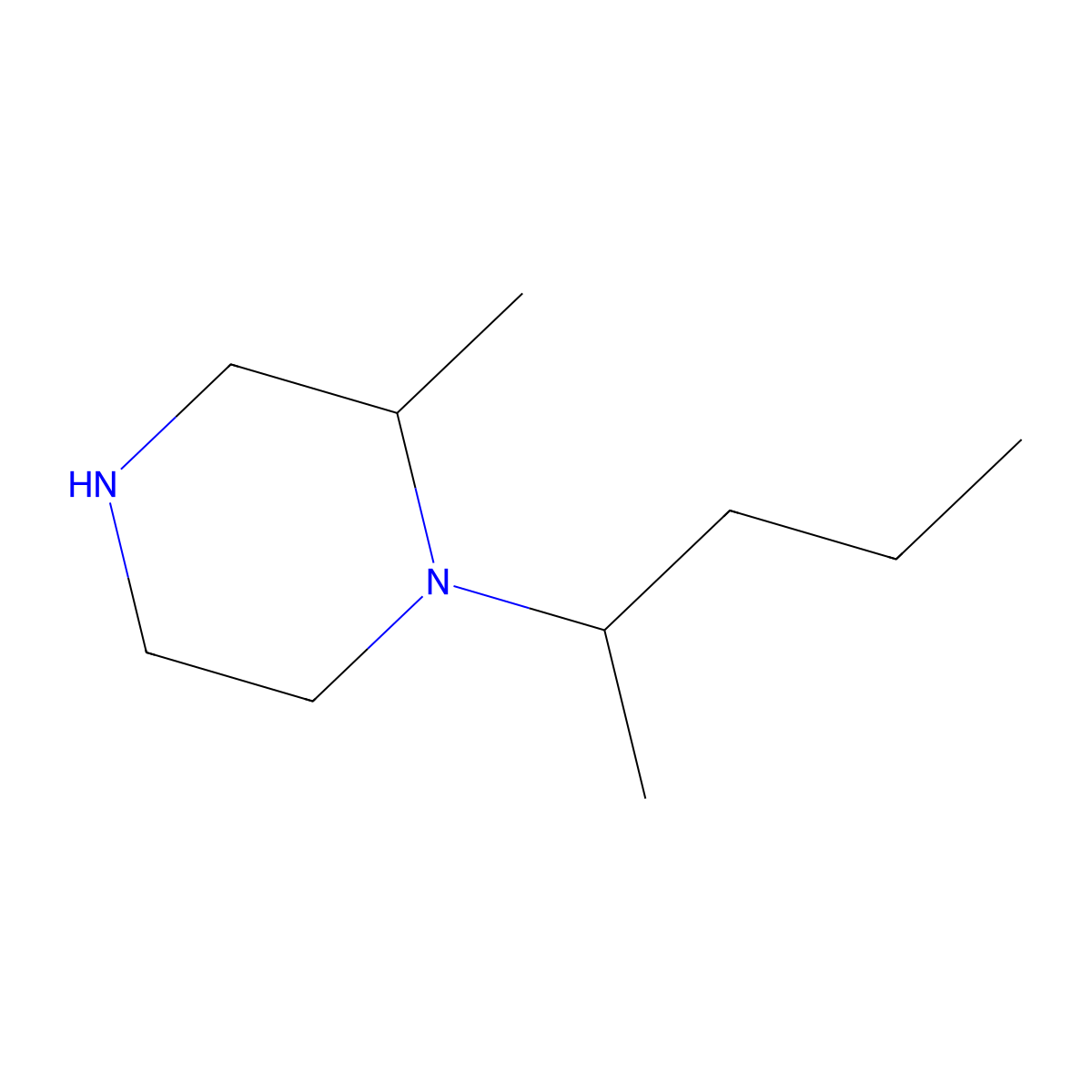 2-Methyl-1-(pentan-2-yl)piperazine molecular structure, CAS 1240572-40-0
