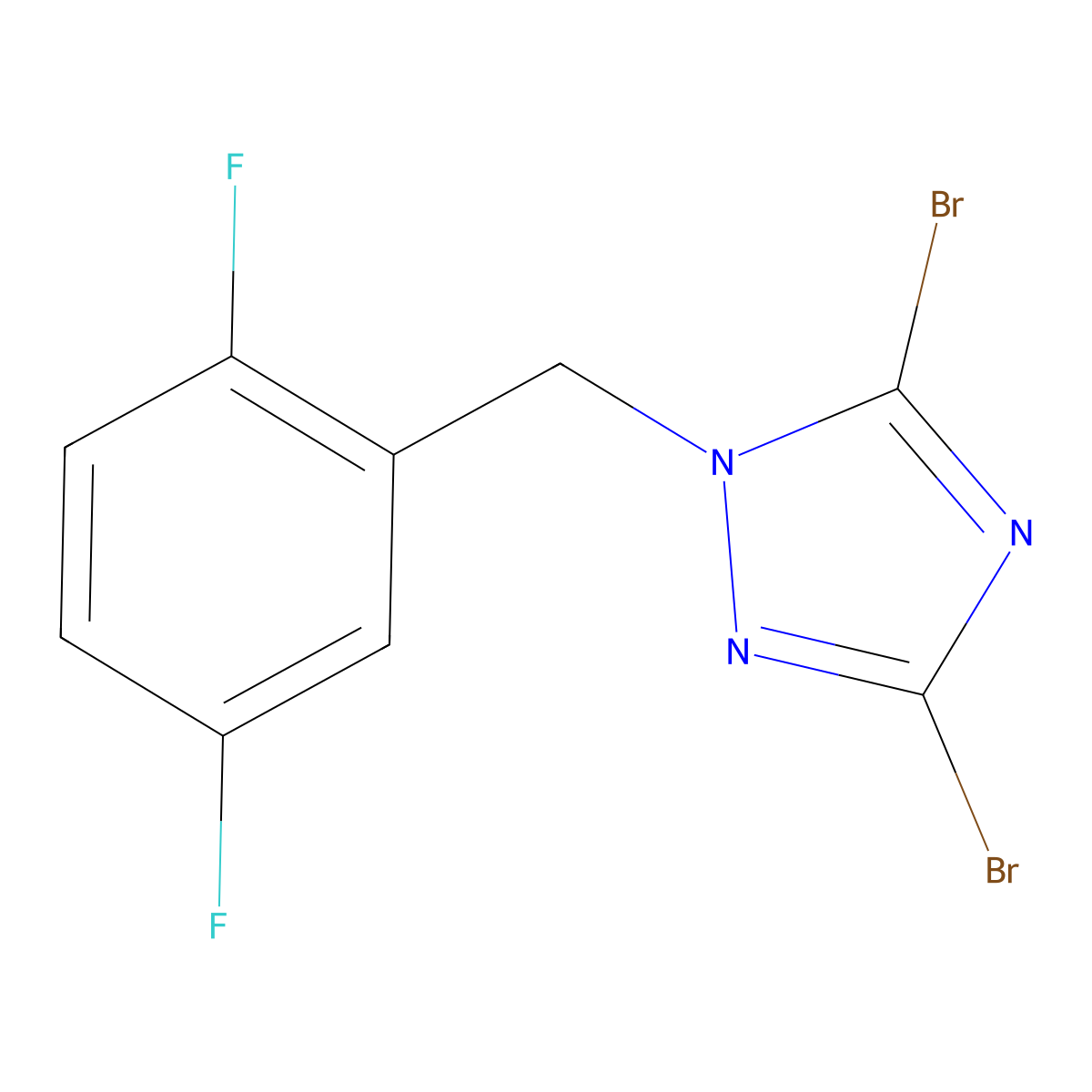 3,5-Dibromo-1-[(2,5-difluorophenyl)methyl]-1H-1,2,4-triazole molecular structure, CAS 1240572-43-3