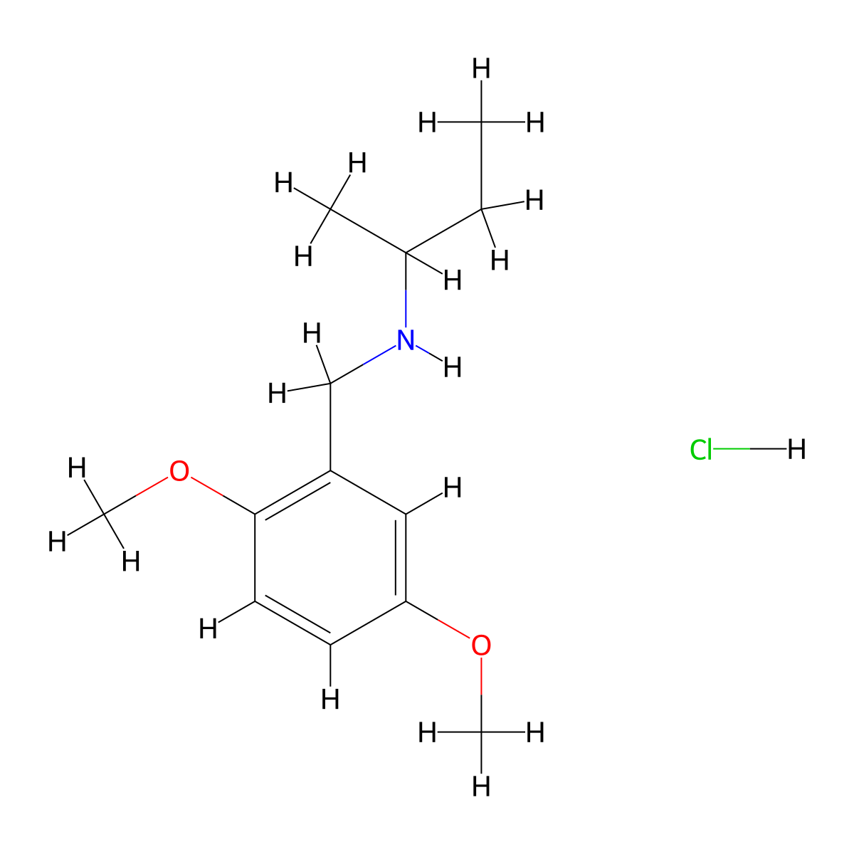 (Butan-2-yl)[(2,5-dimethoxyphenyl)methyl]amine hydrochloride molecular structure, CAS 1240572-46-6