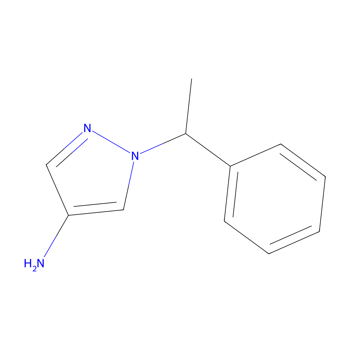 1-(1-Phenylethyl)-1H-pyrazol-4-amine molecular structure, CAS 1240572-59-1