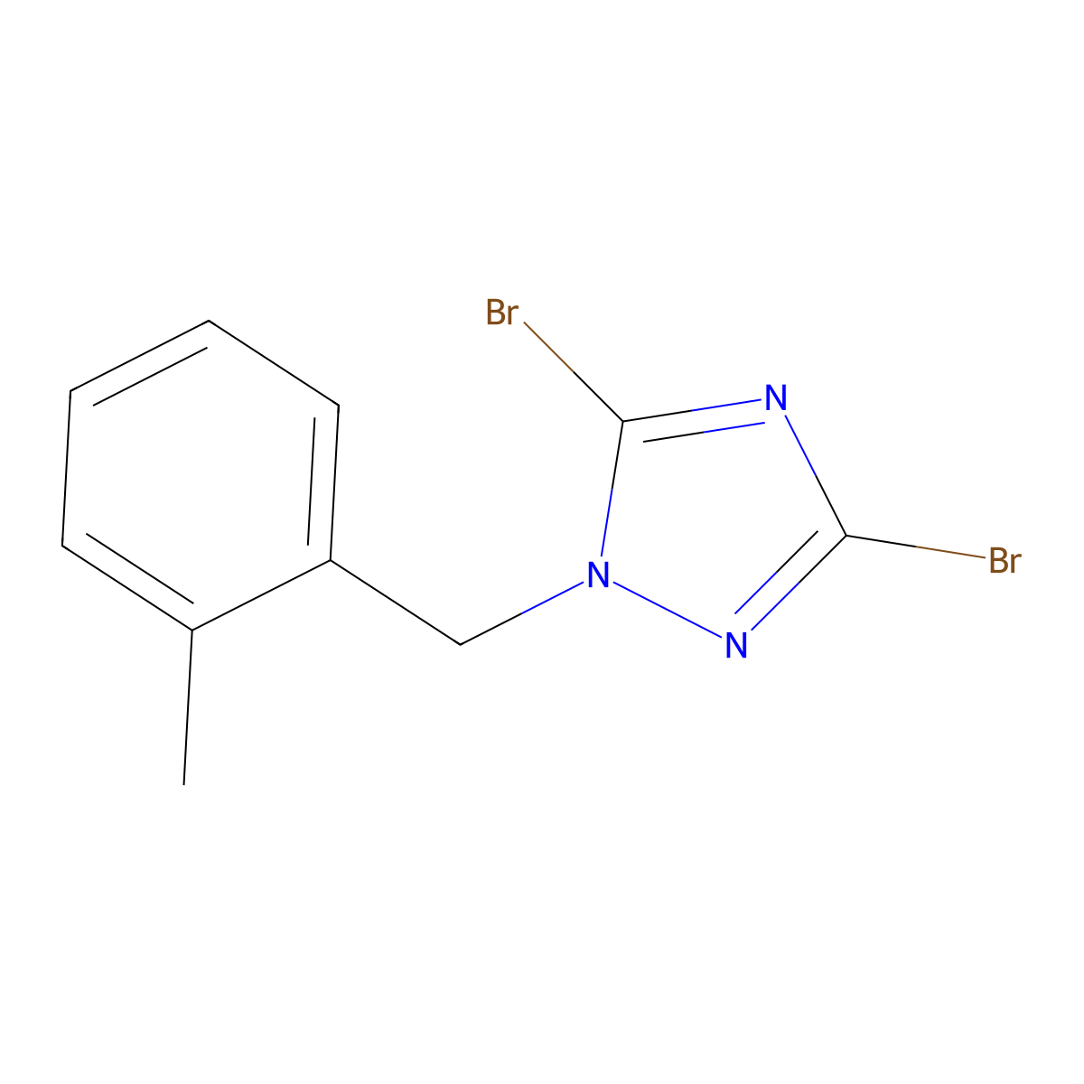 3,5-Dibromo-1-[(2-methylphenyl)methyl]-1H-1,2,4-triazole molecular structure, CAS 1240572-68-2