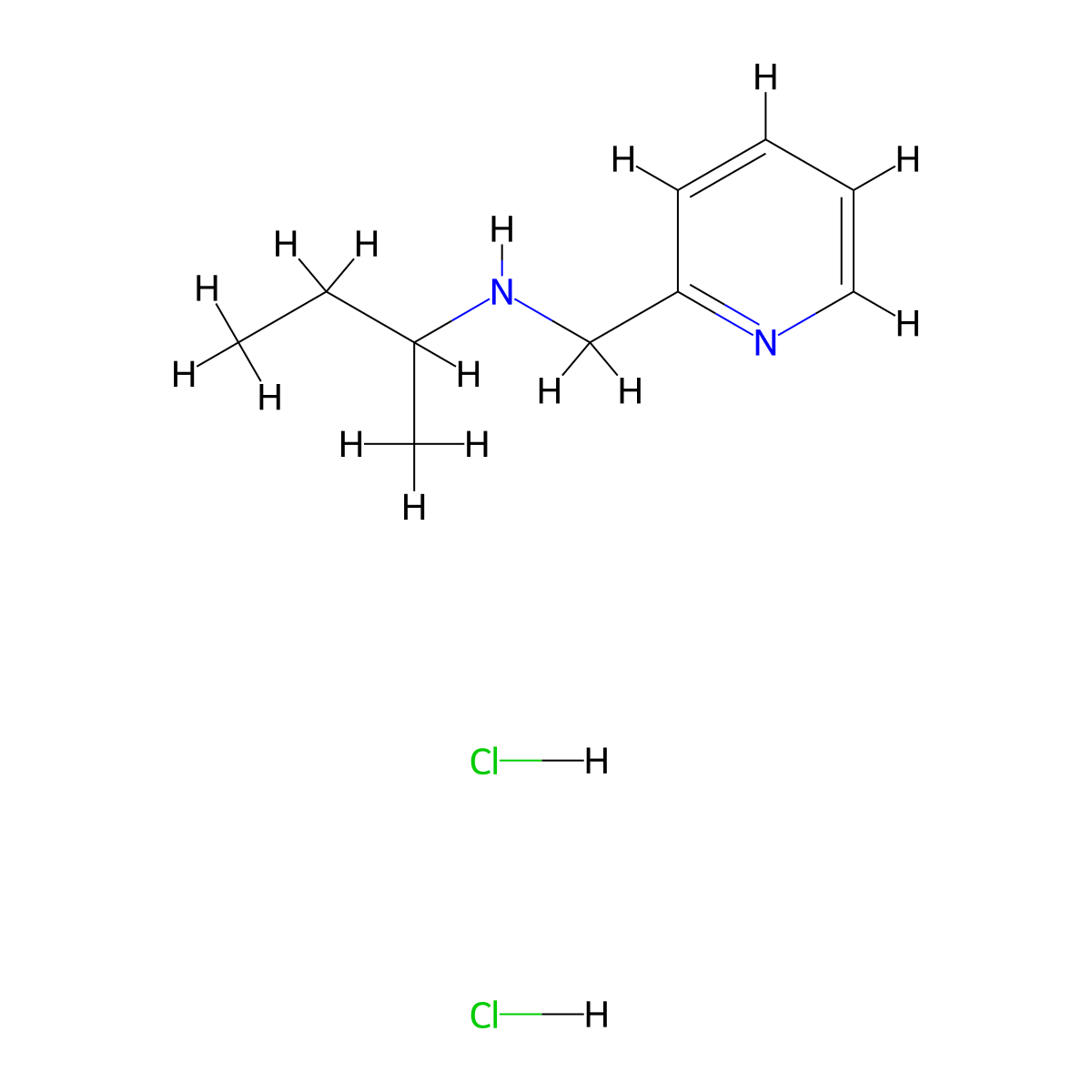 (Butan-2-yl)(pyridin-2-ylmethyl)amine dihydrochloride molecular structure, CAS 1240572-75-1
