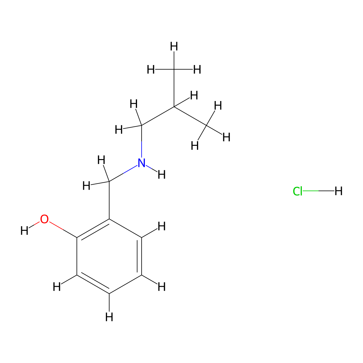 2-{[(2-Methylpropyl)amino]methyl}phenol hydrochloride molecular structure, CAS 1240572-86-4