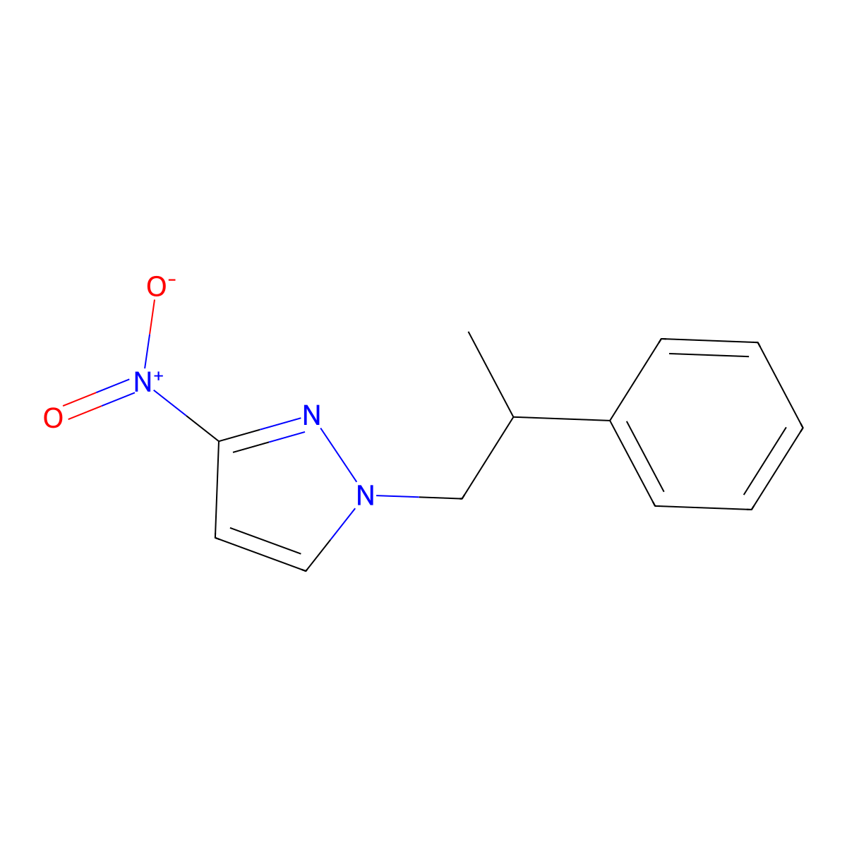 3-Nitro-1-(2-phenylpropyl)-1H-pyrazole molecular structure, CAS 1240572-87-5
