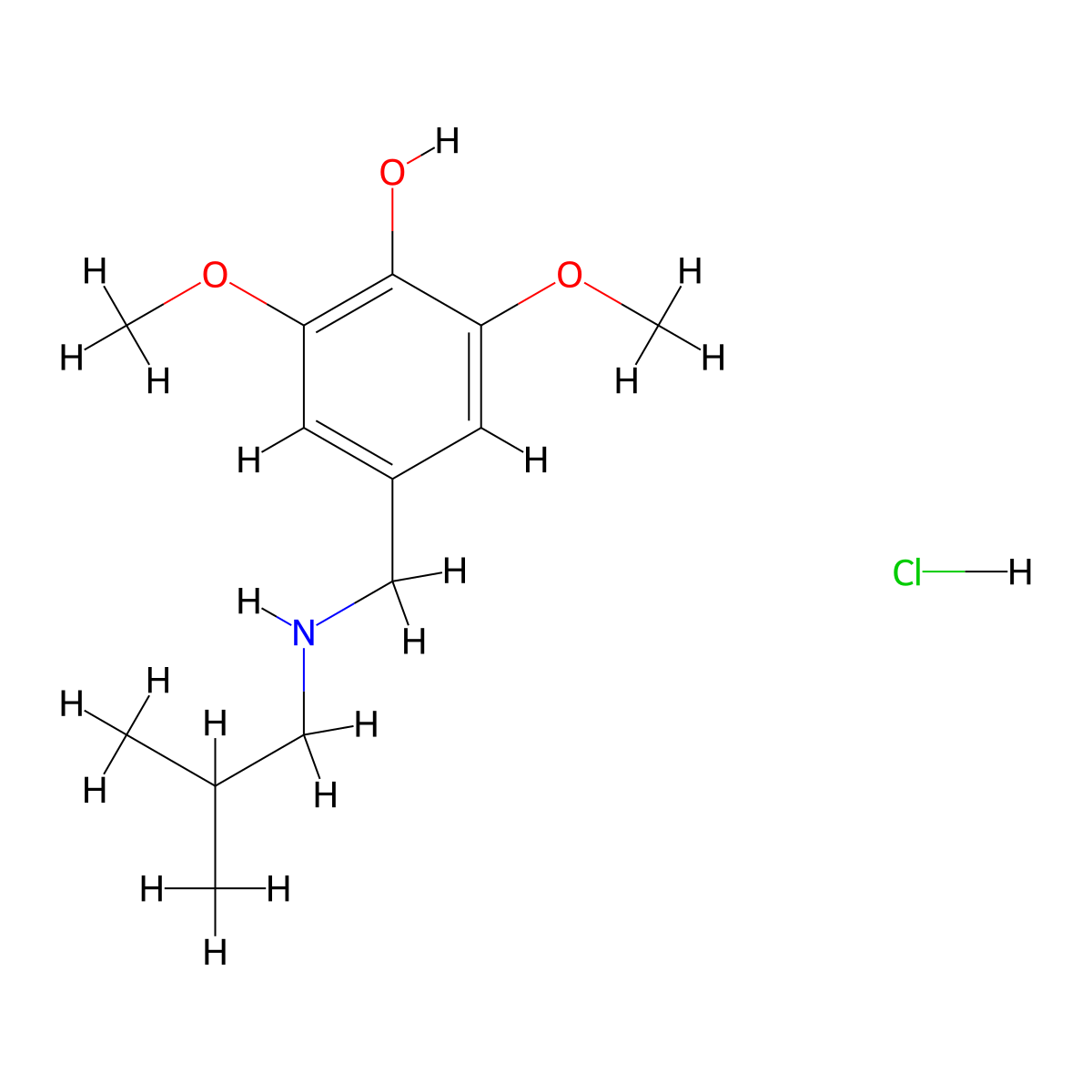 2,6-Dimethoxy-4-{[(2-methylpropyl)amino]methyl}phenol hydrochloride molecular structure, CAS 1240572-95-5