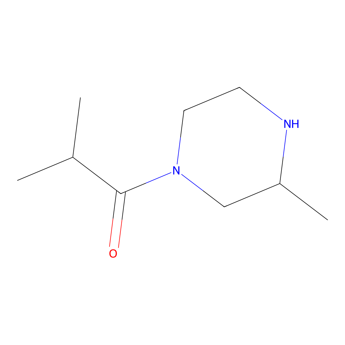2-Methyl-1-(3-methylpiperazin-1-yl)propan-1-one molecular structure, CAS 1240573-07-2
