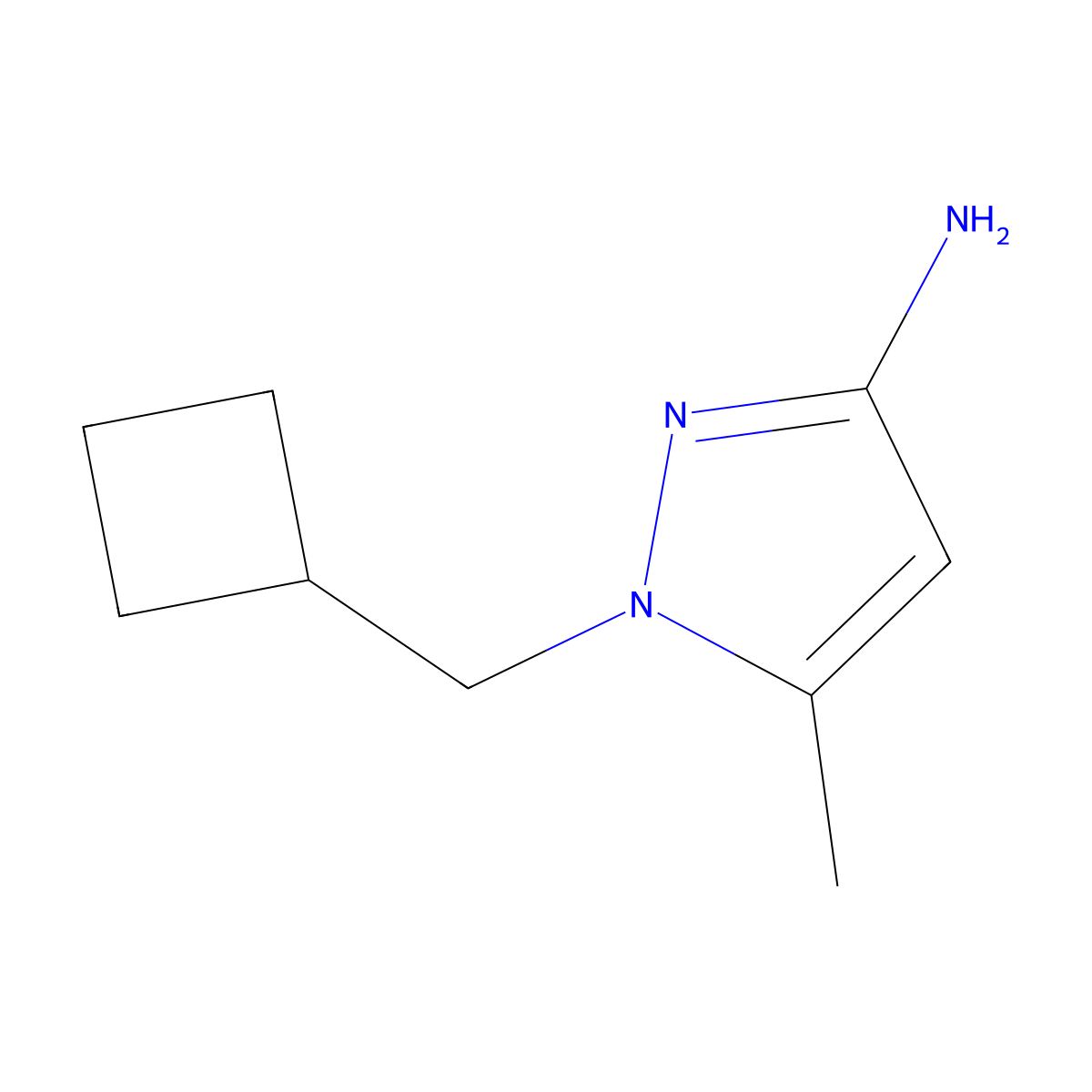1-(Cyclobutylmethyl)-5-methyl-1H-pyrazol-3-amine molecular structure, CAS 1240573-12-9