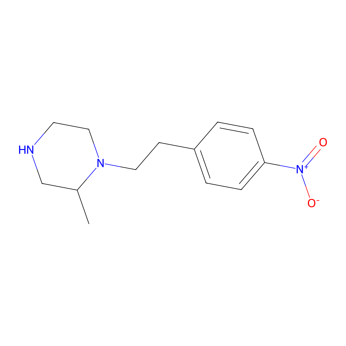 2-Methyl-1-[2-(4-nitrophenyl)ethyl]piperazine molecular structure, CAS 1240573-23-2