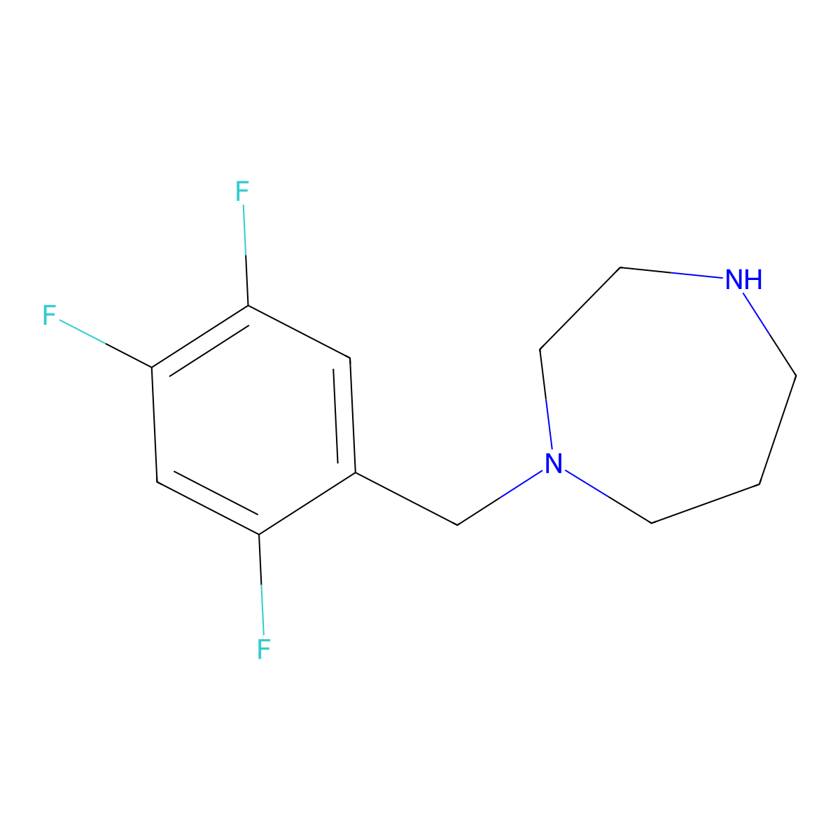 1-[(2,4,5-Trifluorophenyl)methyl]-1,4-diazepane molecular structure, CAS 1240573-29-8