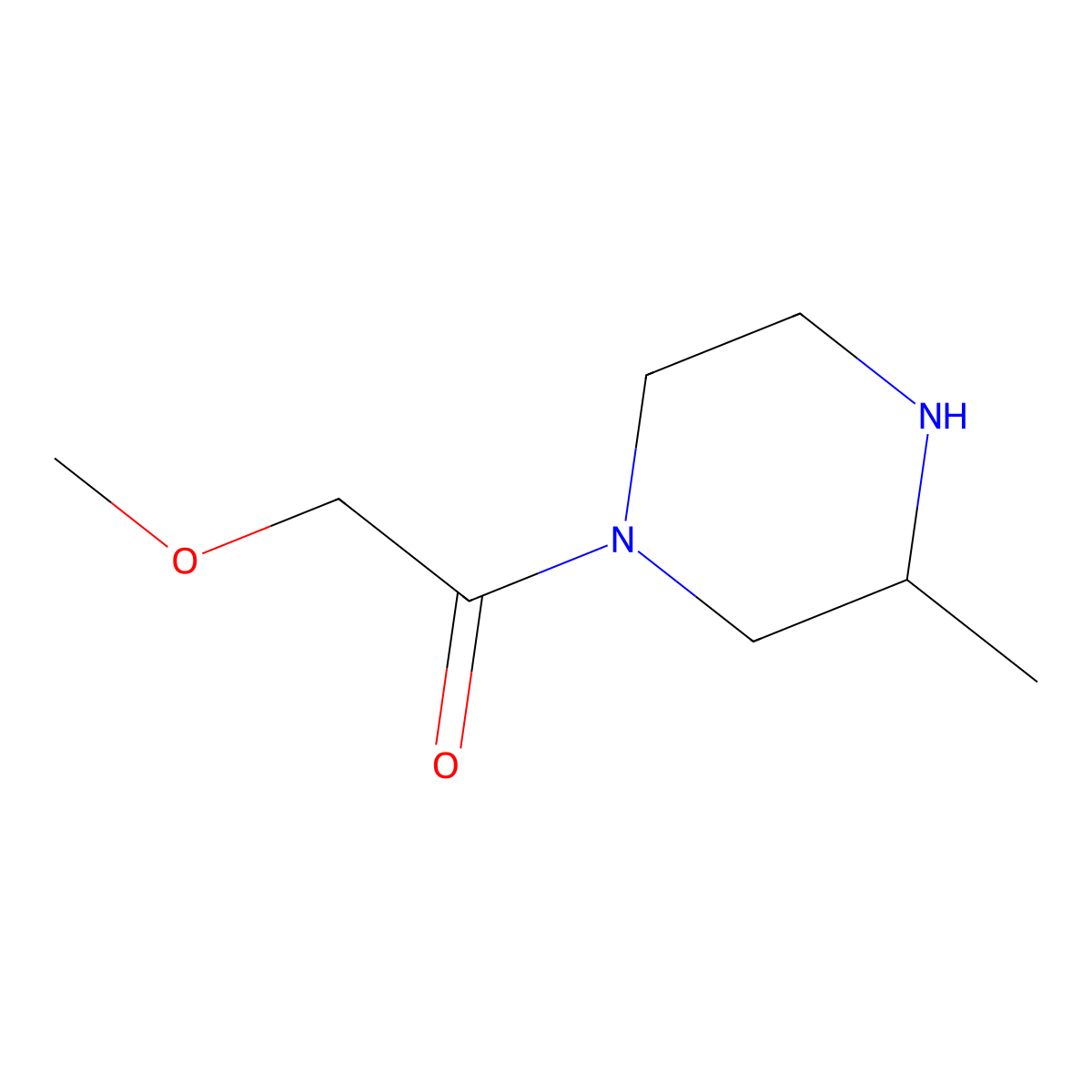 2-Methoxy-1-(3-methylpiperazin-1-yl)ethan-1-one molecular structure, CAS 1240573-34-5