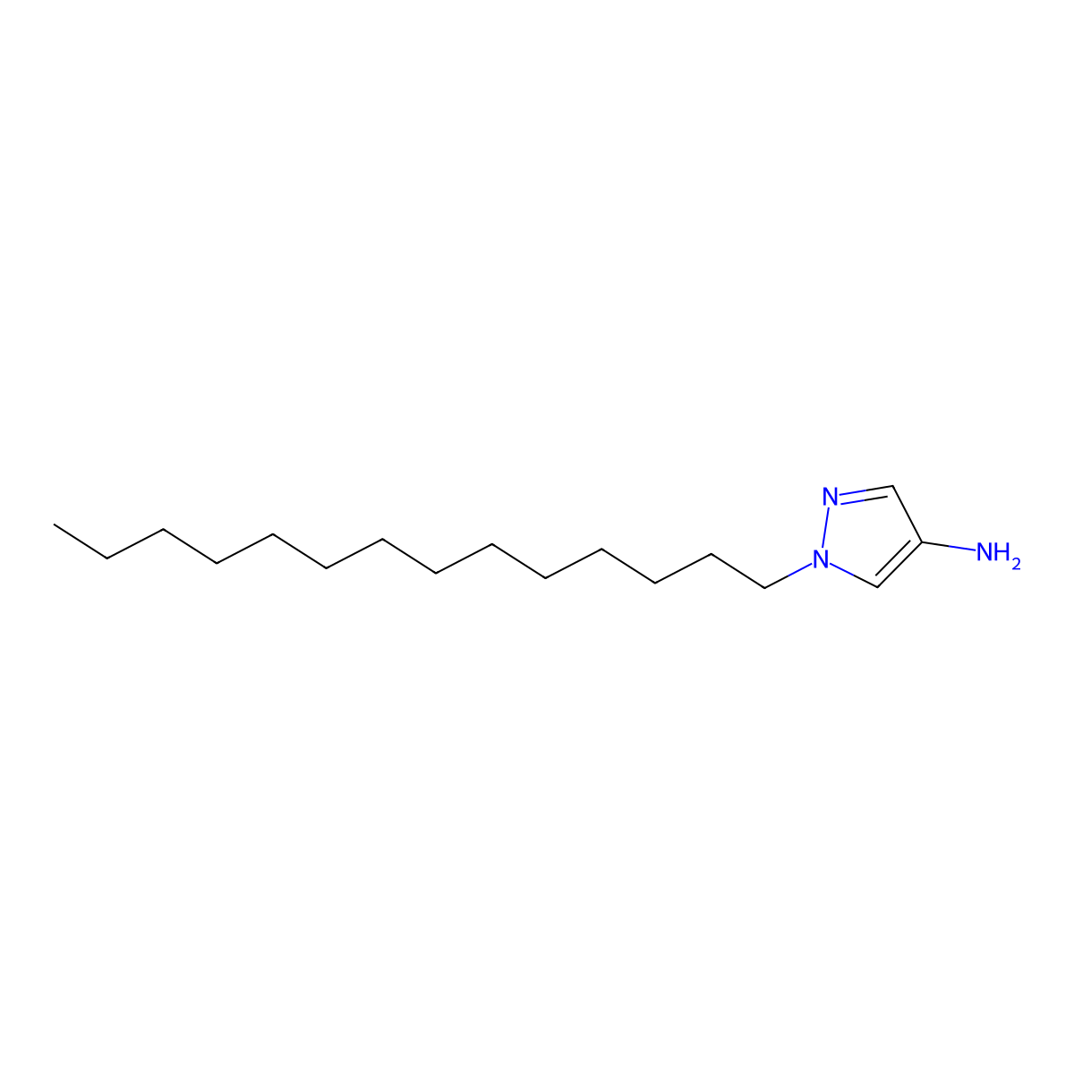 1-Tetradecyl-1H-pyrazol-4-amine molecular structure, CAS 1240573-47-0