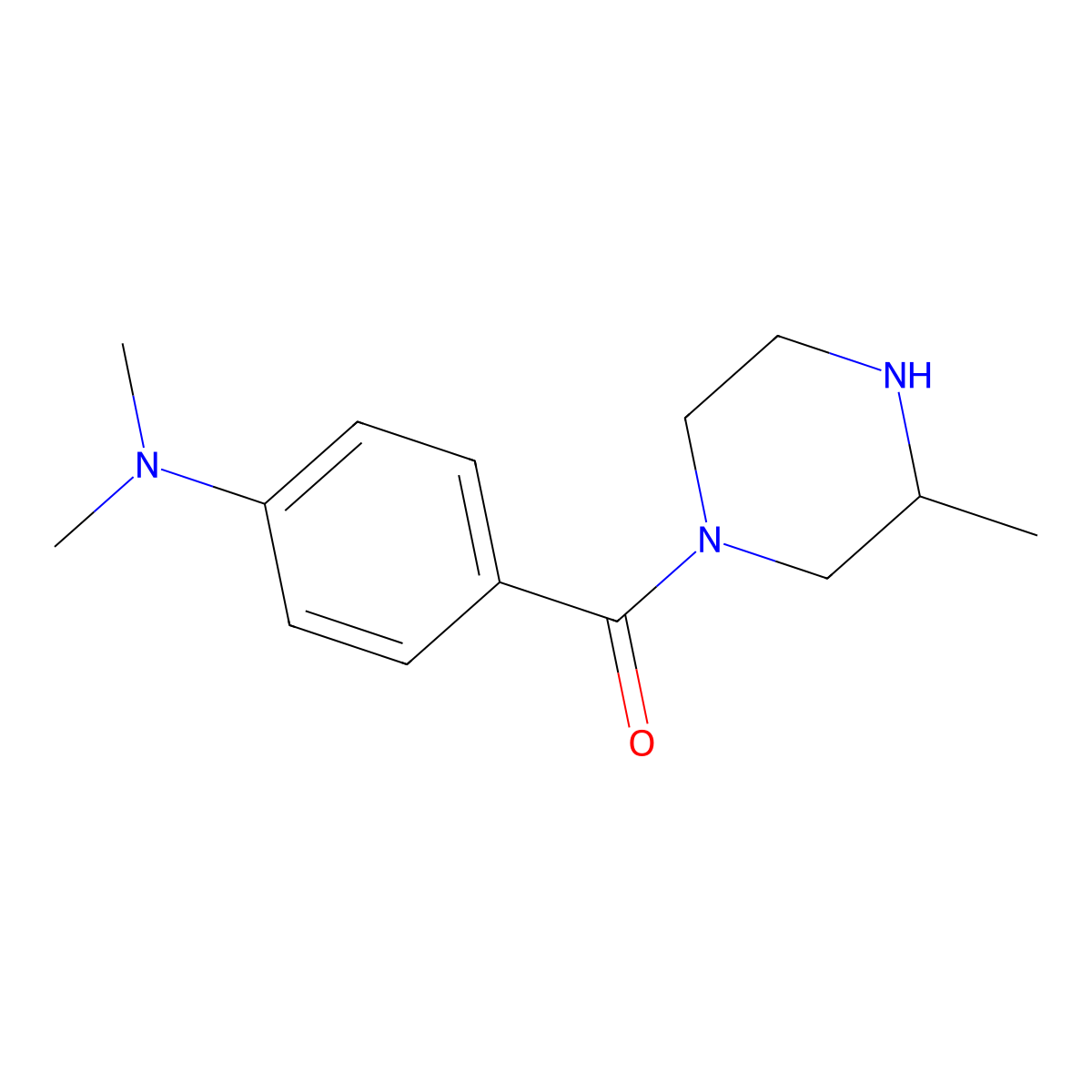 N,N-Dimethyl-4-(3-methylpiperazine-1-carbonyl)aniline molecular structure, CAS 1240573-49-2