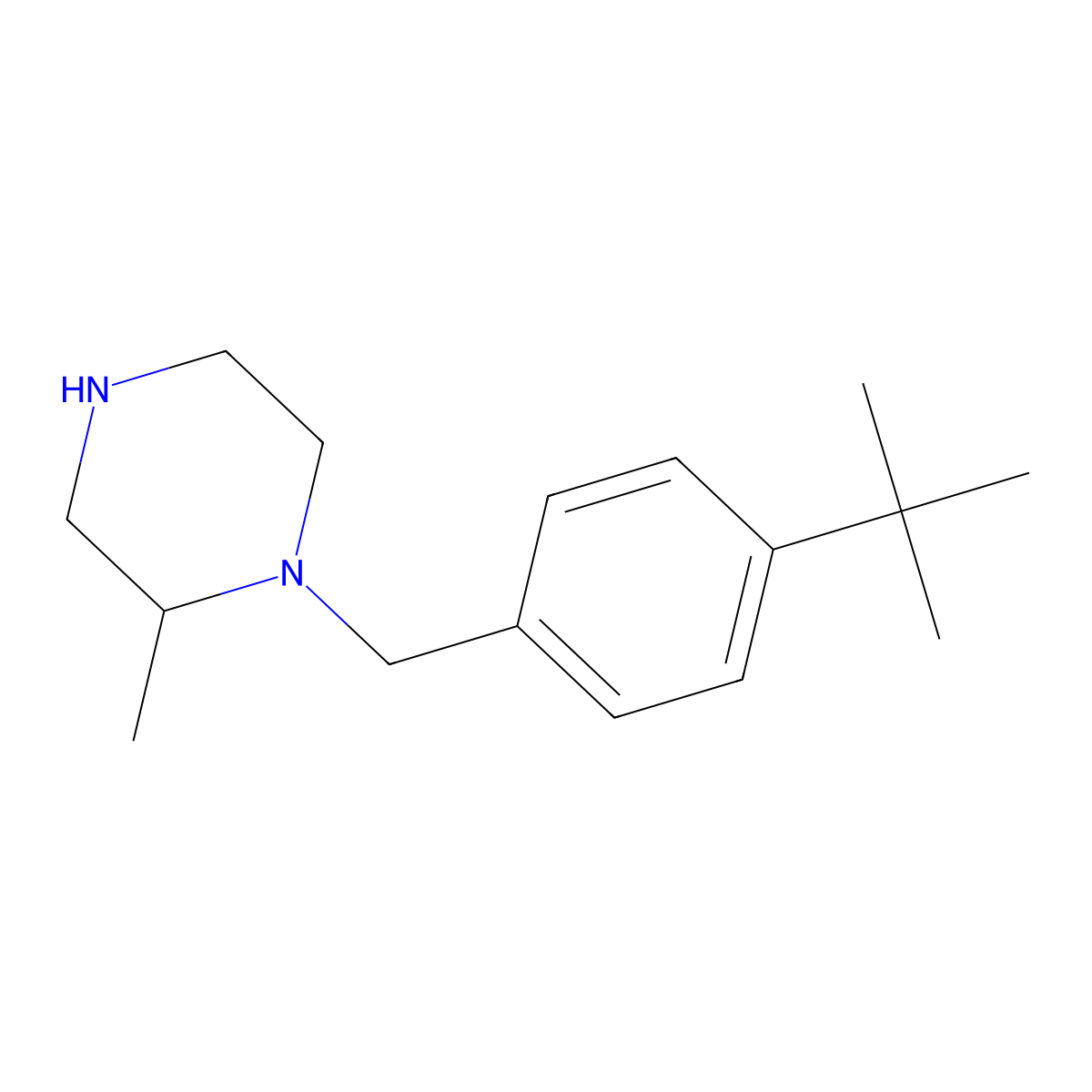 1-[(4-Tert-butylphenyl)methyl]-2-methylpiperazine molecular structure, CAS 1240573-50-5