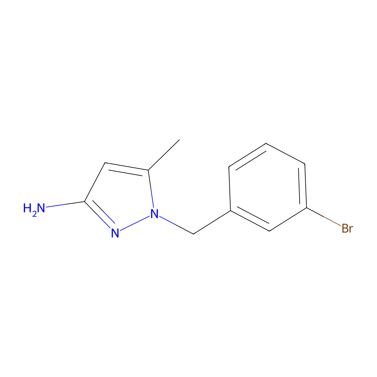 1-(3-Bromobenzyl)-5-methyl-1h-pyrazol-3-amine molecular structure, CAS 1240573-55-0