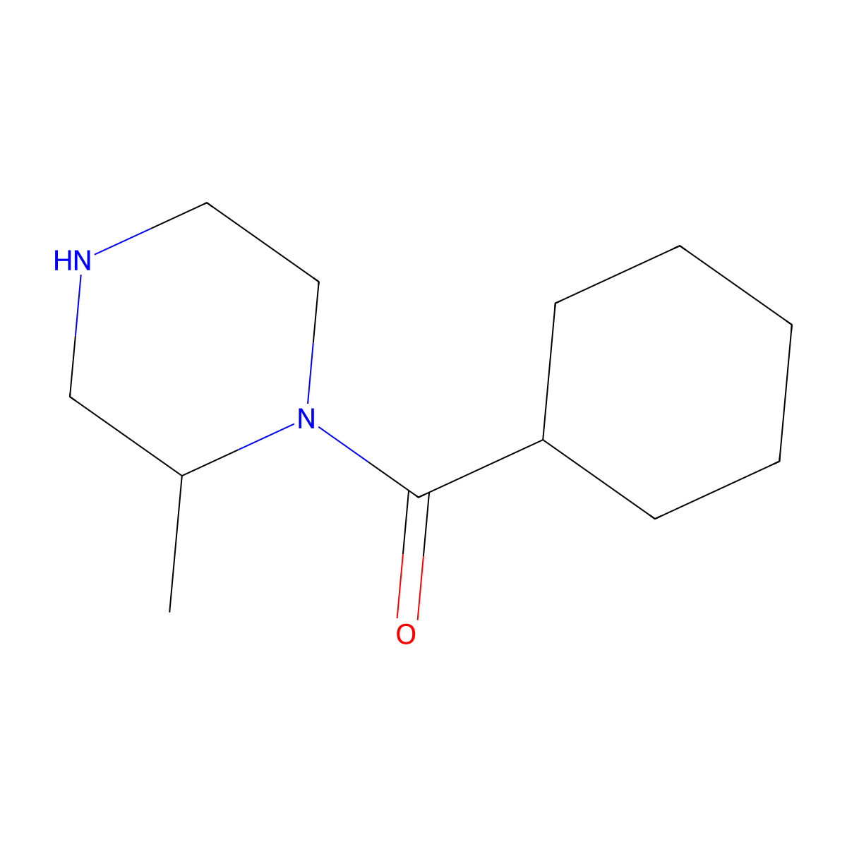 1-Cyclohexanecarbonyl-2-methylpiperazine molecular structure, CAS 1240573-65-2