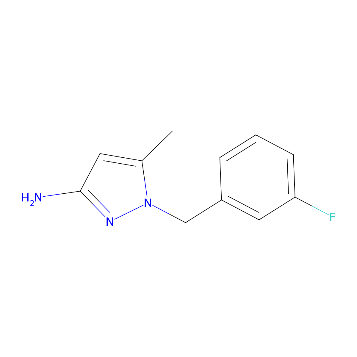 1-(3-Fluorobenzyl)-5-methyl-1h-pyrazol-3-amine molecular structure, CAS 1240573-68-5