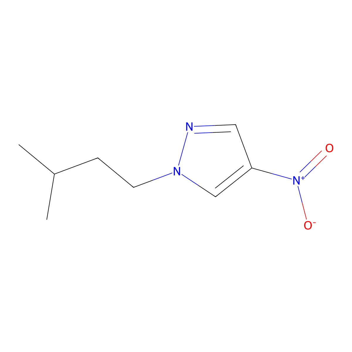 1-Isopentyl-4-nitro-1H-pyrazole molecular structure, CAS 1240573-73-2