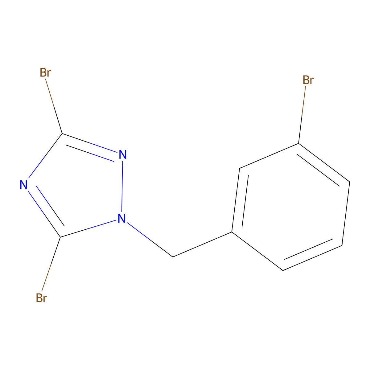 3,5-Dibromo-1-[(3-bromophenyl)methyl]-1H-1,2,4-triazole molecular structure, CAS 1240573-84-5