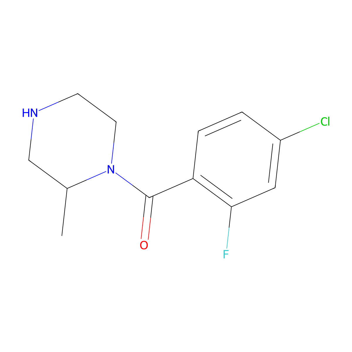 1-(4-Chloro-2-fluorobenzoyl)-2-methylpiperazine molecular structure, CAS 1240573-92-5