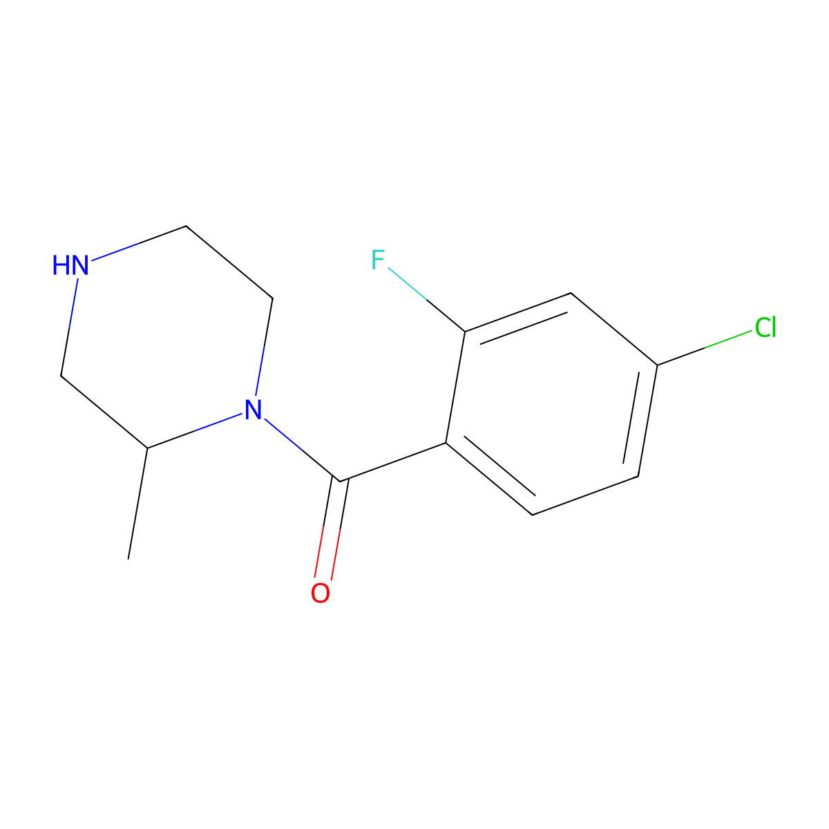 1-(4-Chloro-2-fluorobenzoyl)-2-methylpiperazine molecular structure, CAS 1240573-92-5
