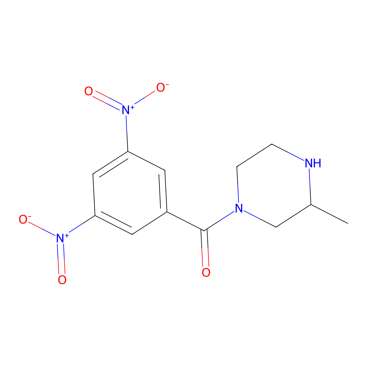 1-(3,5-Dinitrobenzoyl)-3-methylpiperazine molecular structure, CAS 1240573-95-8