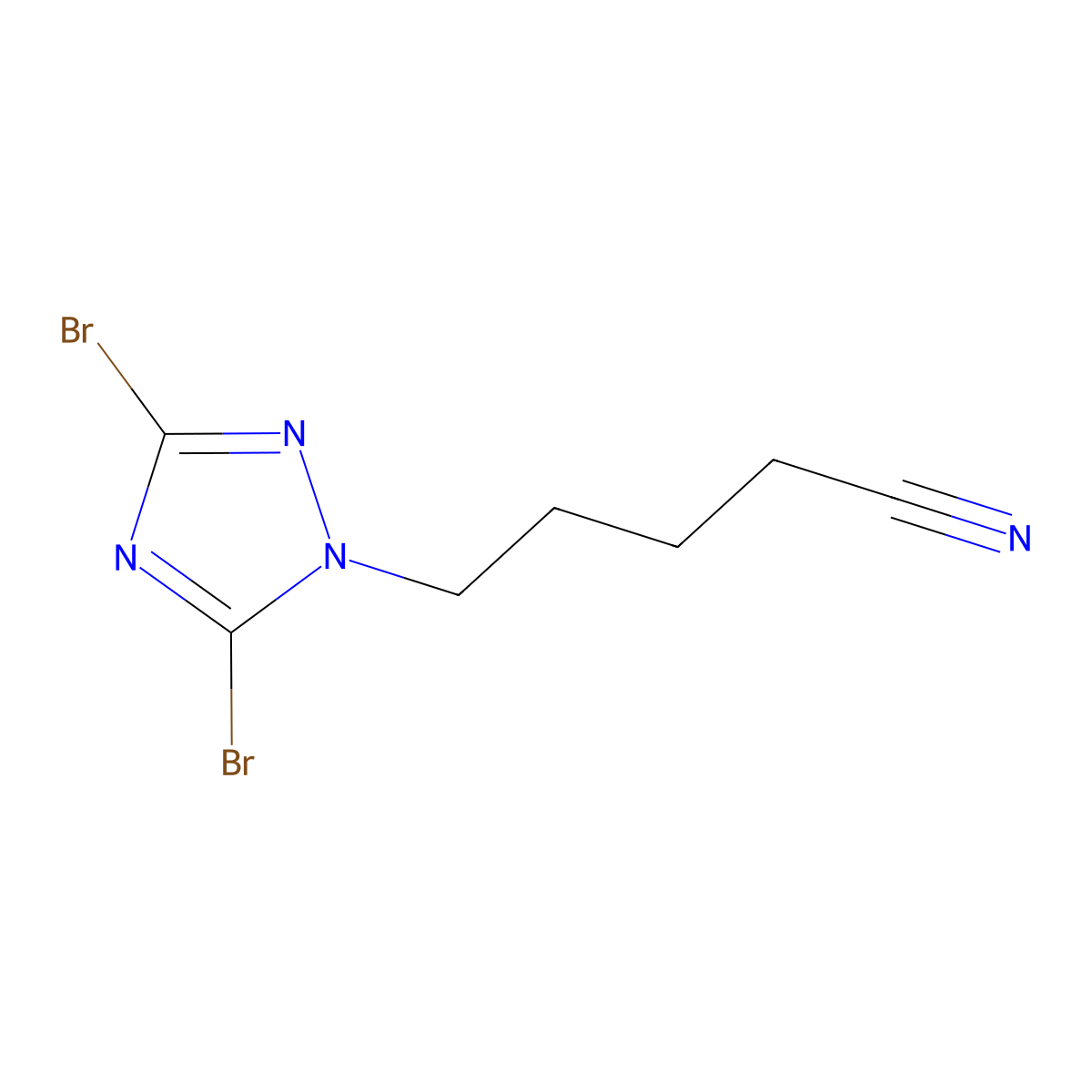 5-(Dibromo-1H-1,2,4-triazol-1-yl)pentanenitrile molecular structure, CAS 1240573-98-1