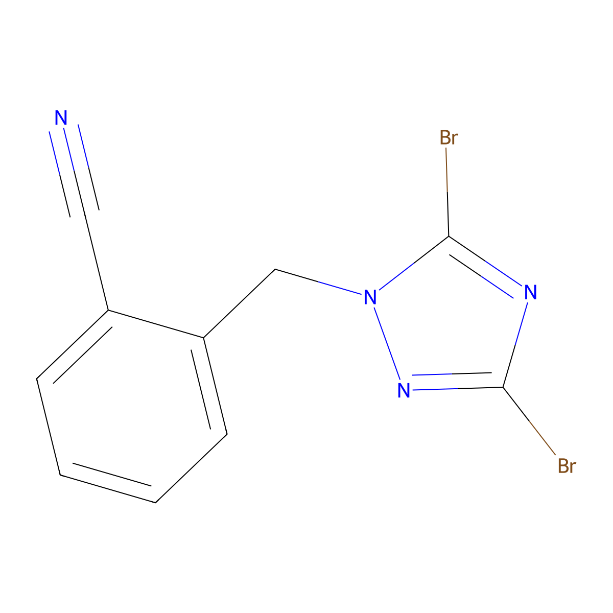 2-[(3,5-Dibromo-1H-1,2,4-triazol-1-yl)methyl]benzonitrile molecular structure, CAS 1240574-03-1
