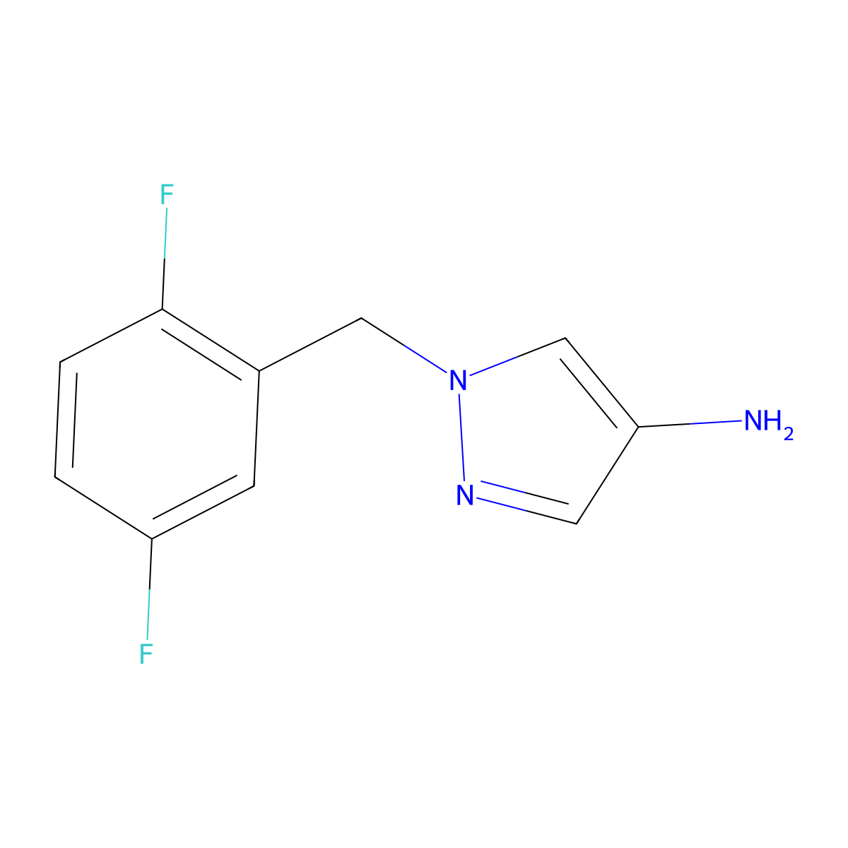 1-[(2,5-Difluorophenyl)methyl]-1H-pyrazol-4-amine molecular structure, CAS 1240574-07-5