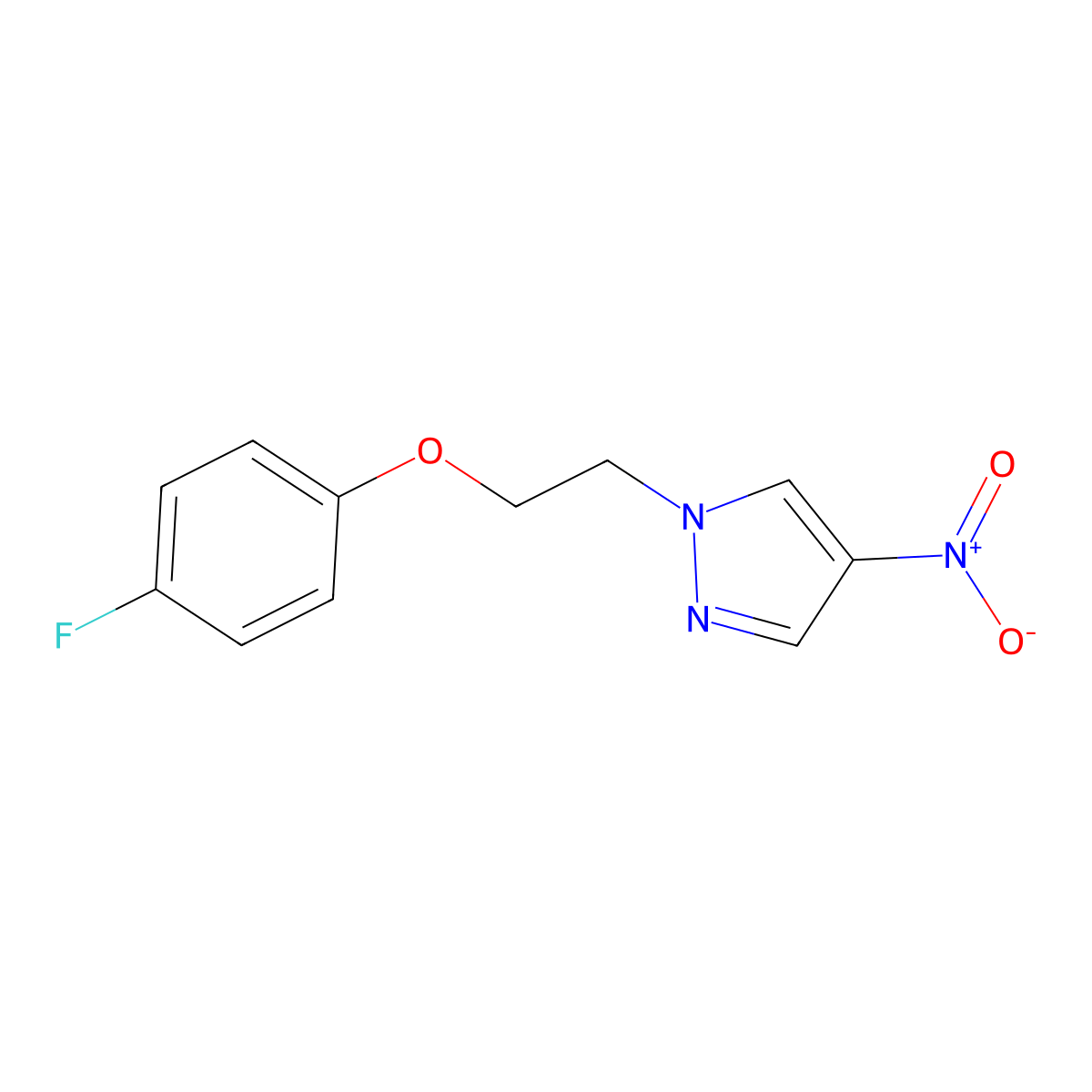 1-[2-(4-Fluorophenoxy)ethyl]-4-nitro-1H-pyrazole molecular structure, CAS 1240574-28-0