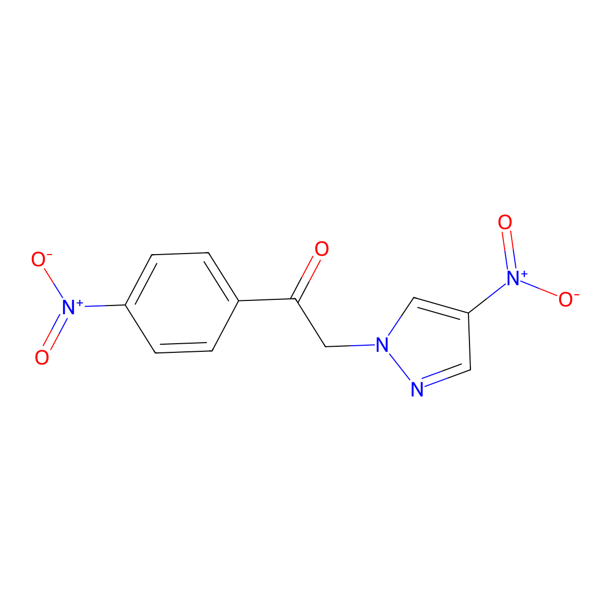 2-(4-Nitro-1H-pyrazol-1-yl)-1-(4-nitrophenyl)ethan-1-one molecular structure, CAS 1240574-41-7