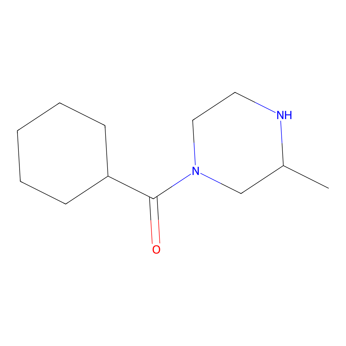 1-Cyclohexanecarbonyl-3-methylpiperazine molecular structure, CAS 1240574-50-8