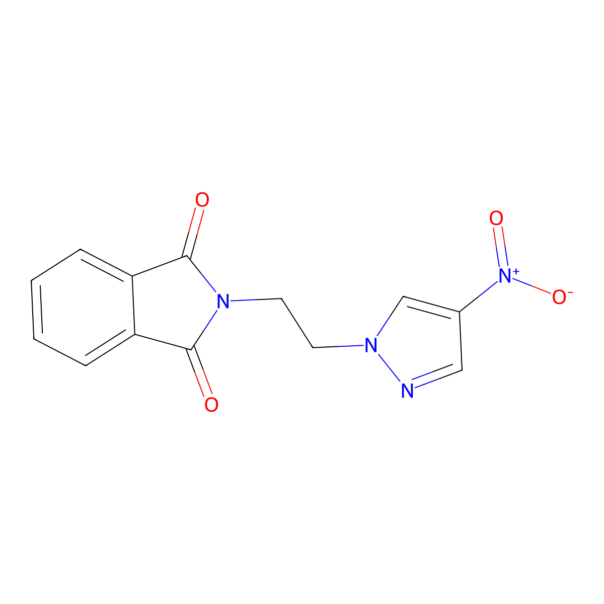 2-[2-(4-Nitro-1H-pyrazol-1-yl)ethyl]-2,3-dihydro-1H-isoindole-1,3-dione molecular structure, CAS 1240574-51-9