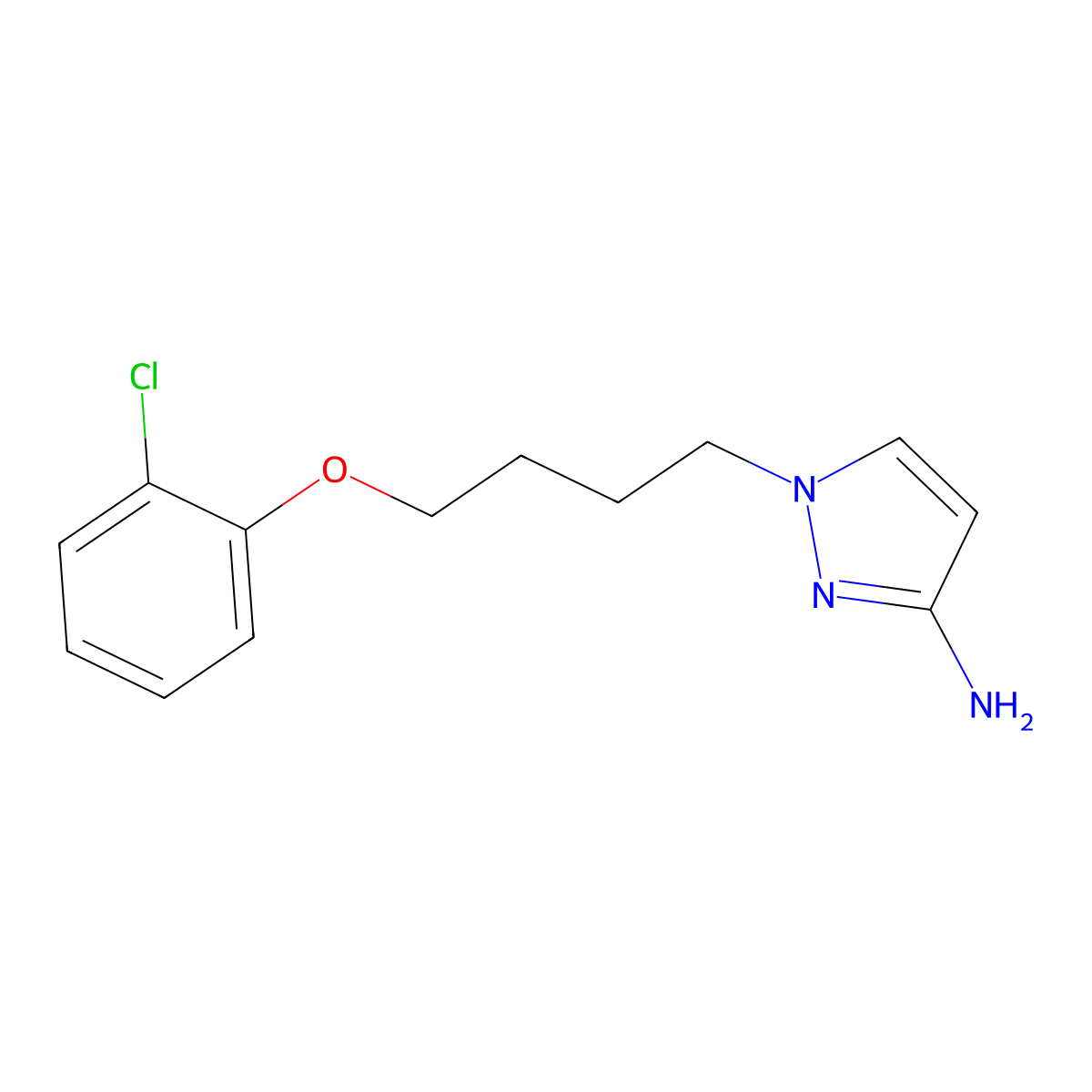 1-[4-(2-Chlorophenoxy)butyl]-1H-pyrazol-3-amine molecular structure, CAS 1240574-56-4