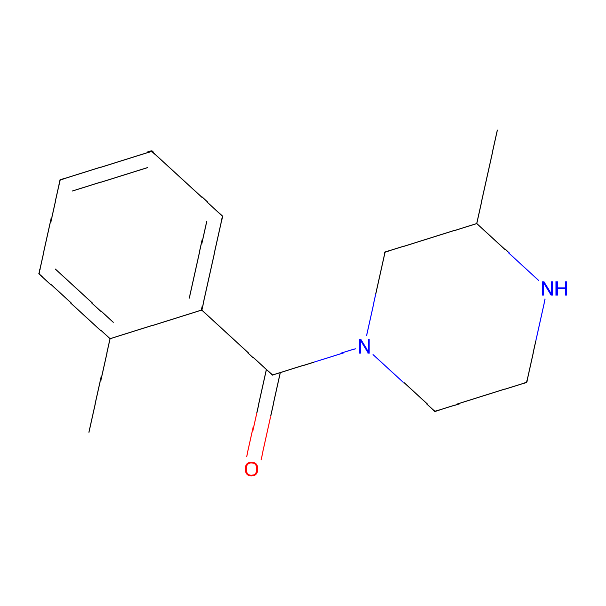 3-Methyl-1-(2-methylbenzoyl)piperazine molecular structure, CAS 1240574-62-2