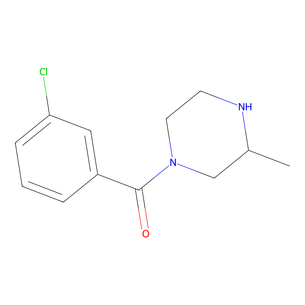 1-(3-Chlorobenzoyl)-3-methylpiperazine molecular structure, CAS 1240574-66-6