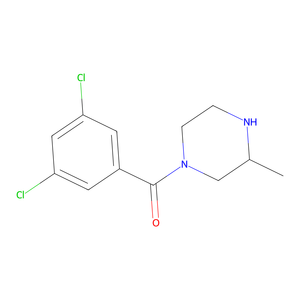 1-(3,5-Dichlorobenzoyl)-3-methylpiperazine molecular structure, CAS 1240574-96-2