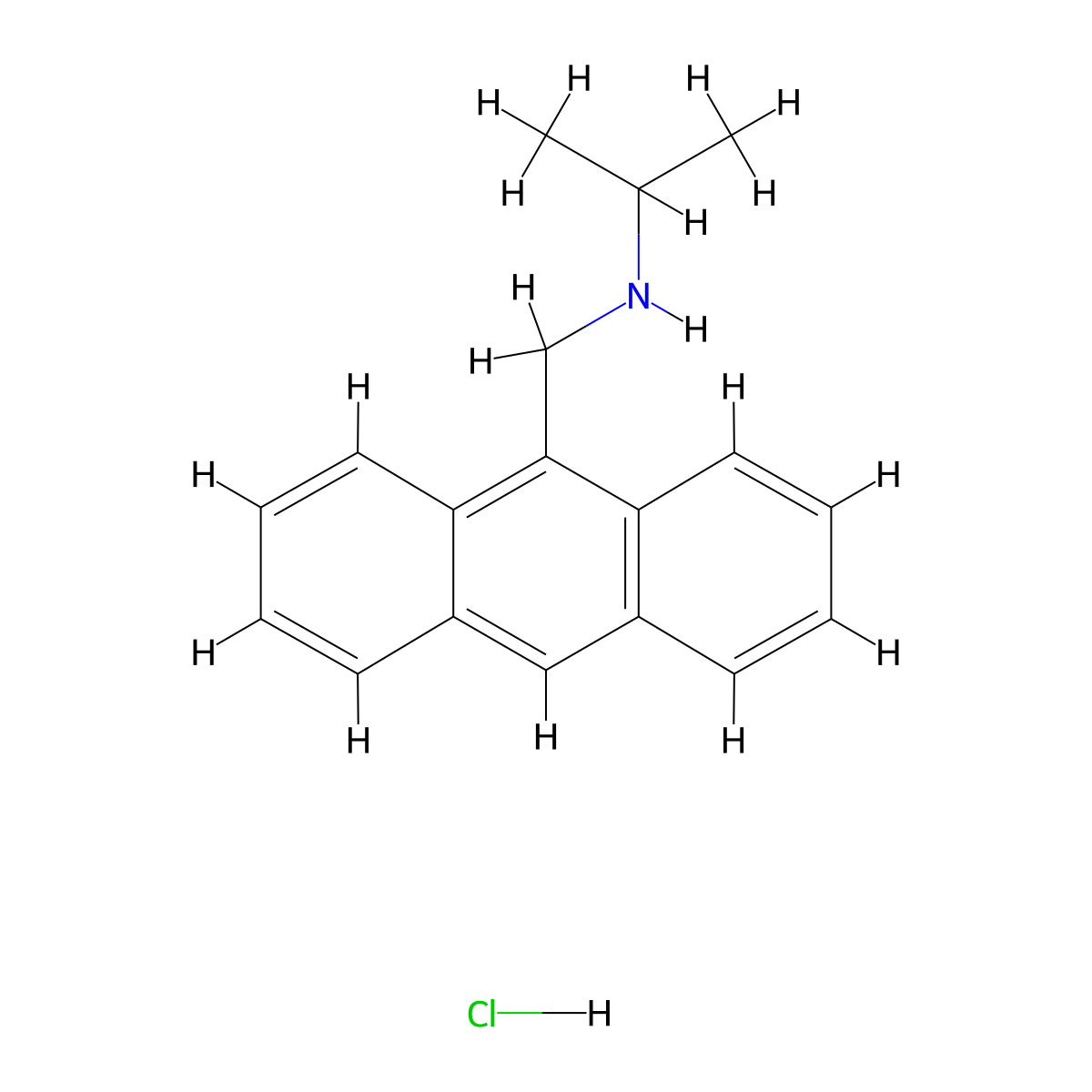 (Anthracen-9-ylmethyl)(propan-2-yl)amine hydrochloride molecular structure, CAS 1240575-00-1