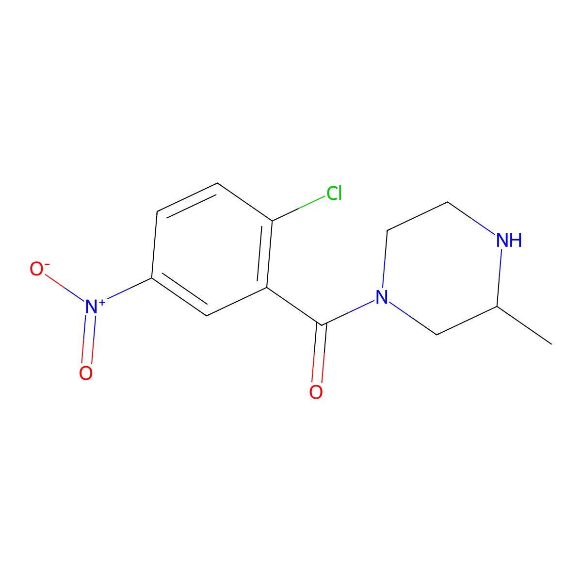 1-(2-Chloro-5-nitrobenzoyl)-3-methylpiperazine molecular structure, CAS 1240575-05-6