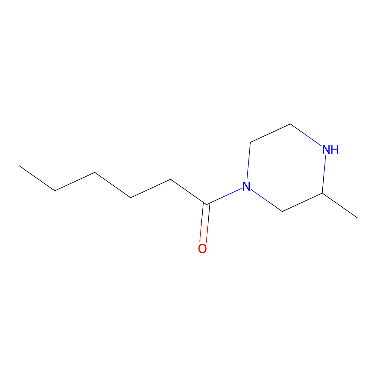 1-(3-Methylpiperazin-1-yl)hexan-1-one molecular structure, CAS 1240575-13-6