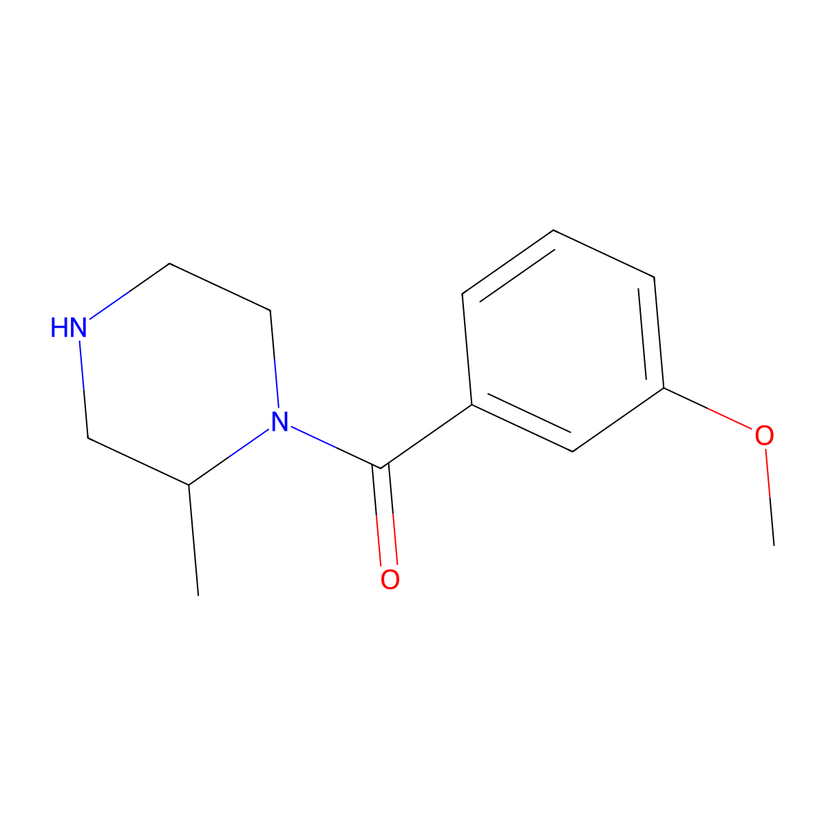 1-(3-Methoxybenzoyl)-2-methylpiperazine molecular structure, CAS 1240575-16-9