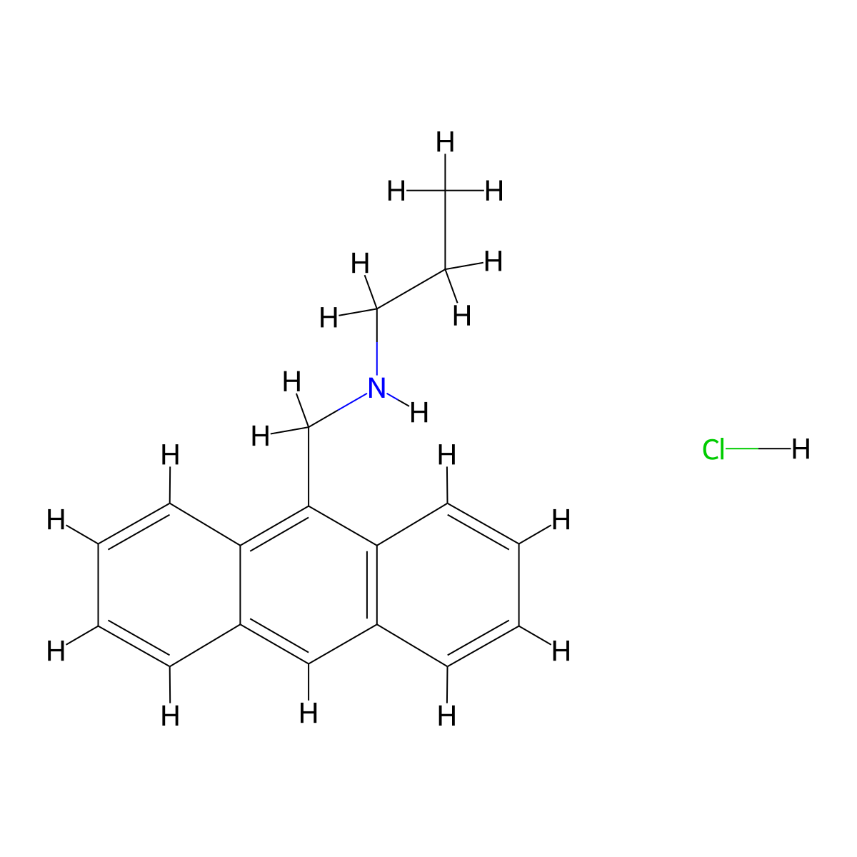 (Anthracen-9-ylmethyl)(propyl)amine hydrochloride molecular structure, CAS 1240576-94-6
