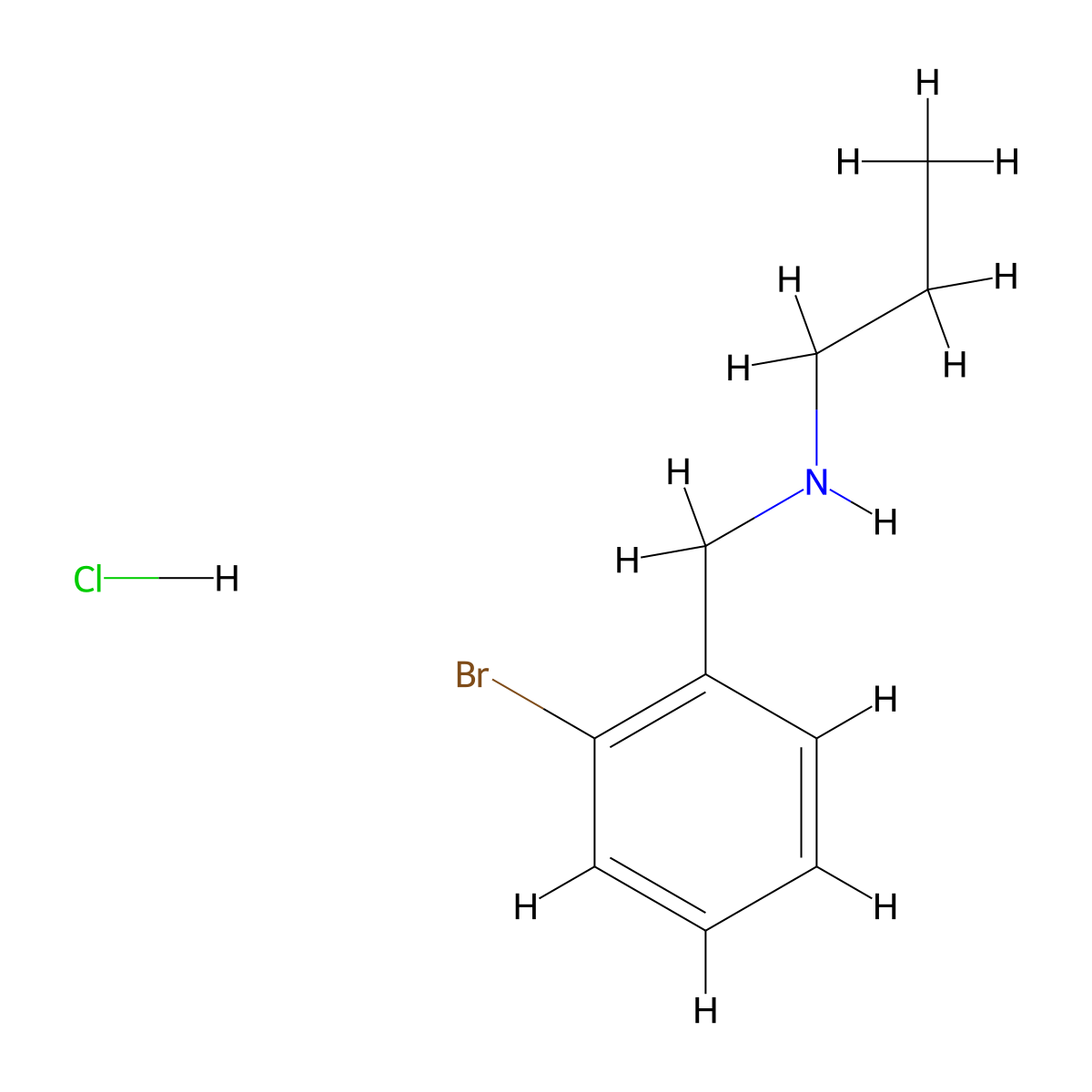 [(2-Bromophenyl)methyl](propyl)amine hydrochloride molecular structure, CAS 1240577-04-1