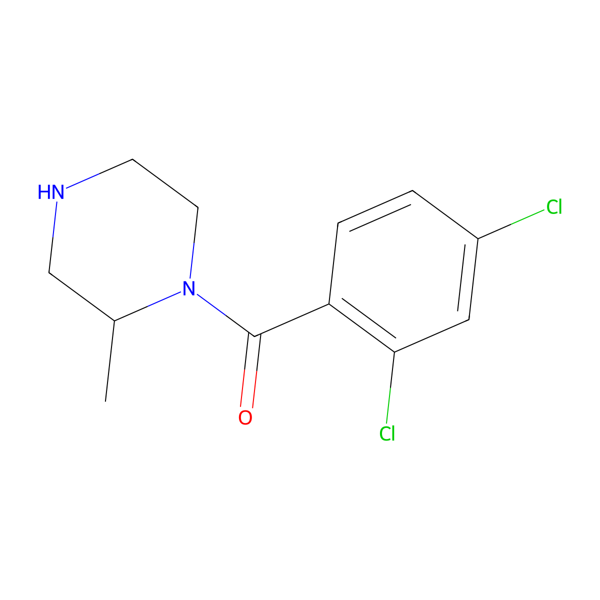 1-(2,4-Dichlorobenzoyl)-2-methylpiperazine molecular structure, CAS 1240577-19-8