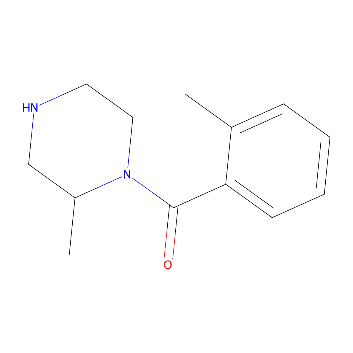 2-Methyl-1-(2-methylbenzoyl)piperazine molecular structure, CAS 1240577-29-0